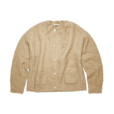 Acne Studios Solid Button-Up Knit Cardigan Khaki. B60288-CQL