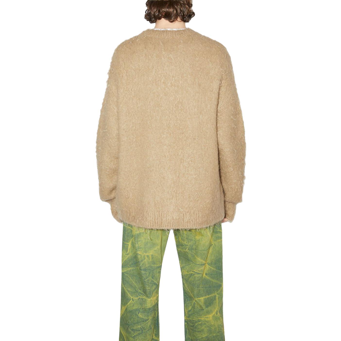 Shop Acne Studios Kardigan Bercetak Butang-Solid Khaki. B60288-CQL