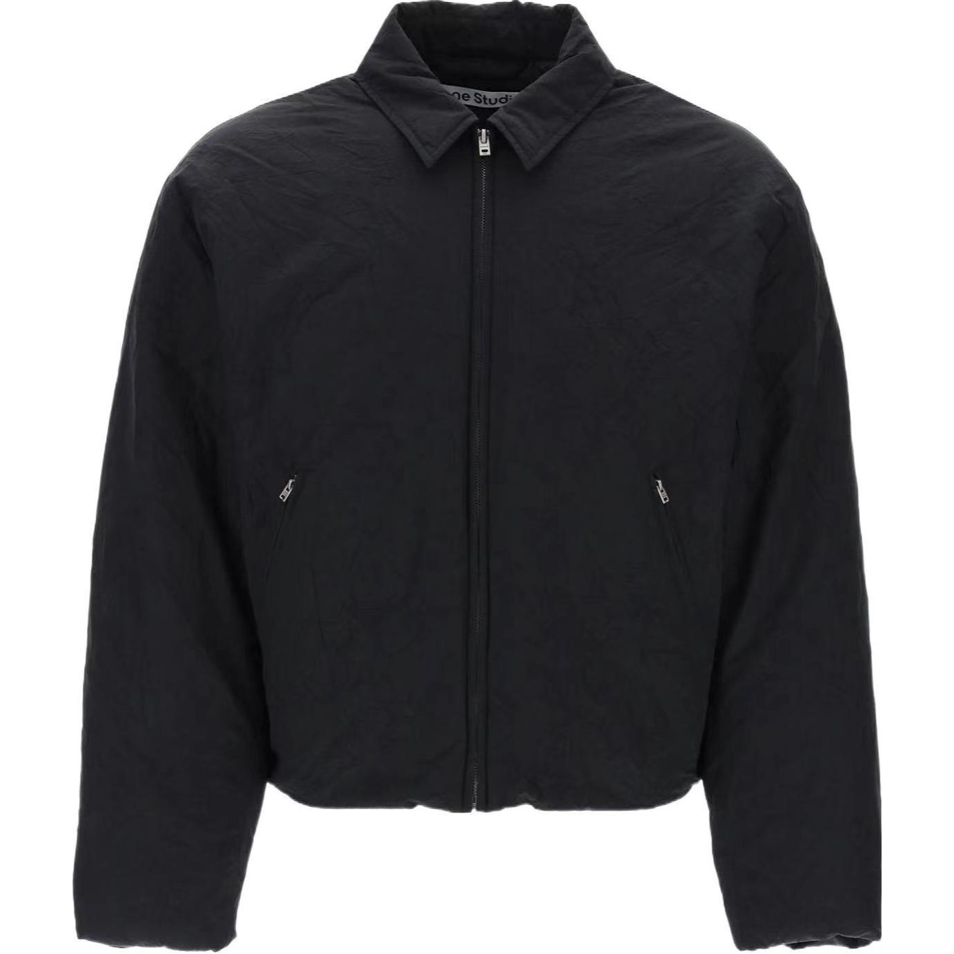 Order Acne Studios Chaqueta Negra de Manga Larga con Botones y Color Sólido B90737-900