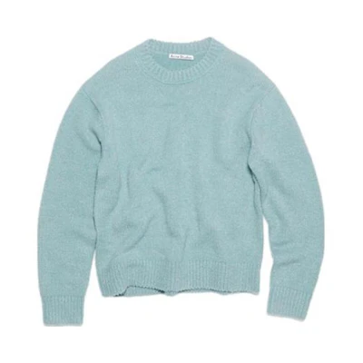 Acne Studios Solid Color Crewneck Pullover Sweater Blue. B60278-AAO