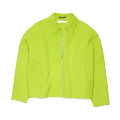 Acne Studios Solid Lime Green Wool Casual Jacket. B90629-ABE