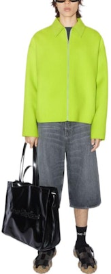 Acne Studios Chaqueta Casual de Lana Verde Lima Sólido. B90629-ABE Lookbook Acne Studios Chaqueta Casual de Lana Verde Lima Sólido. B90629-ABE