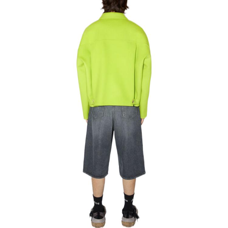 Shop Acne Studios Chaqueta Casual de Lana Verde Lima Sólido. B90629-ABE
