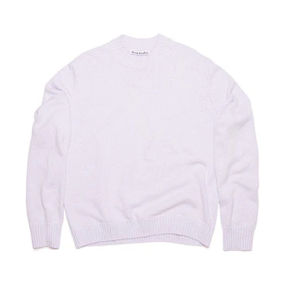 Acne Studios SS22 Solid Color Crewneck Long Sleeve Sweater Light Purple. B60178-ADH