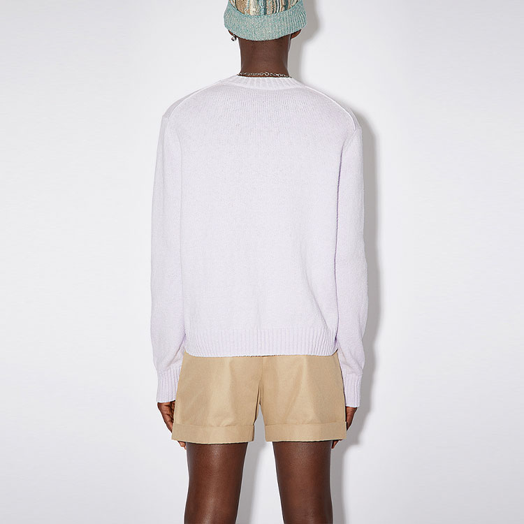 Shop Acne Studios SS22 Suéter Lila Claro de Manga Larga y Cuello Redondo. B60178-ADH
