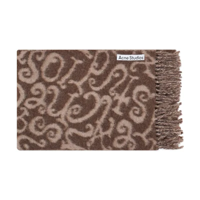 Acne Studios Tassel Trim Wool Scarf Brown CA0279AFQ