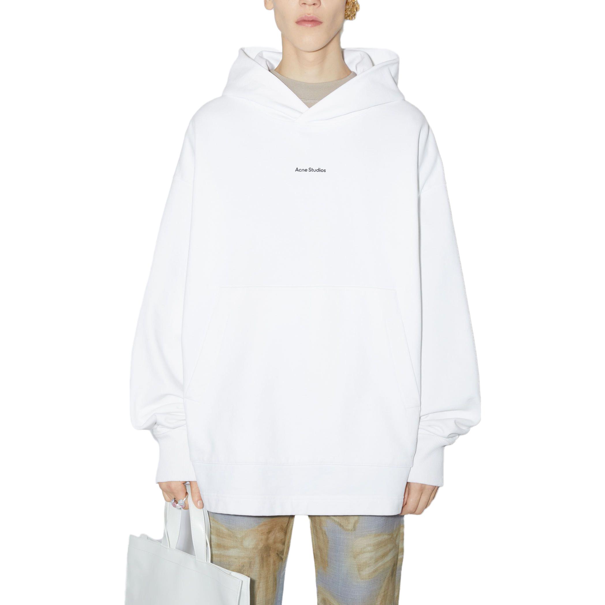 Lookbook Acne Studios 白色字母印花宽松版型连帽衫. BI0139-WHITE