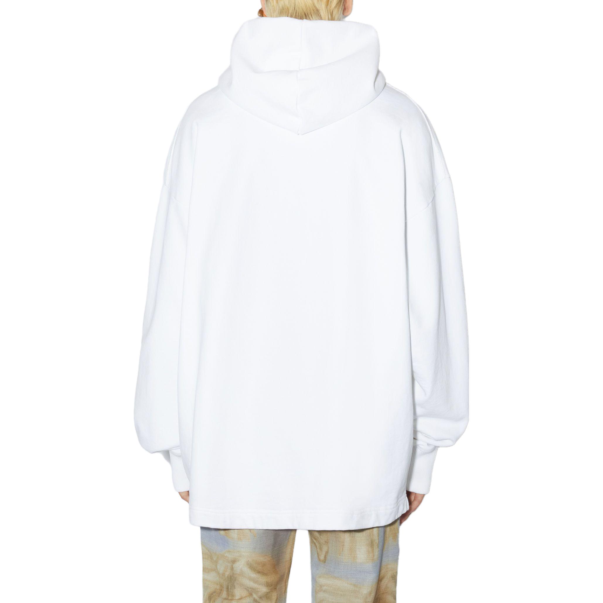 Shop Acne Studios 白色字母印花宽松版型连帽衫. BI0139-WHITE
