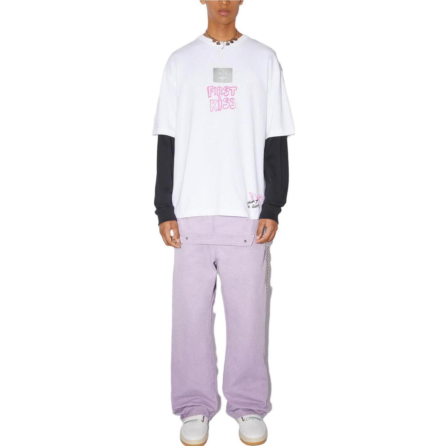 Acne Studios  White Loose Fit Crewneck T-Shirt with Letter Print. FA-UX-TSHI000226 圖 3