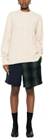 Shop Acne Studios White Plain Loose Fit Crewneck Pullover Sweater. POIZON240717479