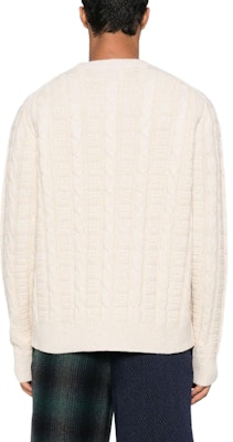 Acne Studios 白色寬鬆圓領針織毛衣。 POIZON240717479 Details for Acne Studios 白色寬鬆圓領針織毛衣。 POIZON240717479