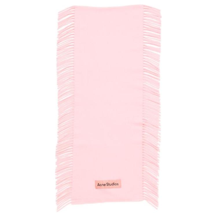 Acne Studios  Wool Knit Logo Scarf in Pink. CA0368415 圖 2