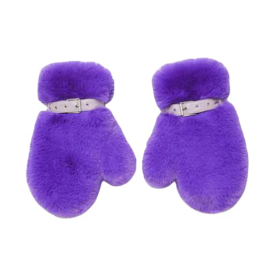 Acne Studios Adjustable Buckle Polyester Gloves Unisex Couple Style Purple. C80207-ADA
