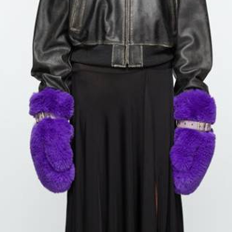 Shop Acne Studios 可調扣聚酯手套 情侶款 紫色 男女通用 C80207-ADA