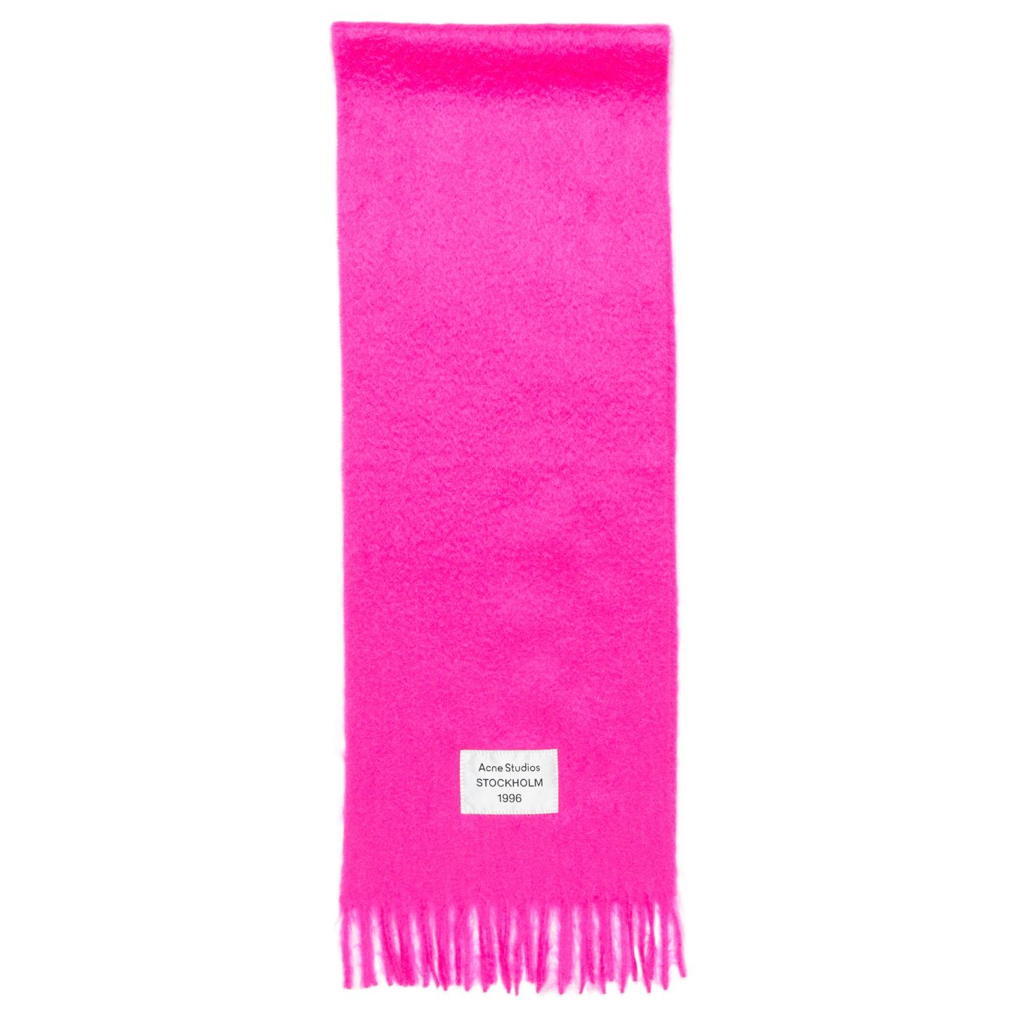 Acne Studios Alpaca Wool Logo Scarf Unisex Couple Style - Pink. CA0350