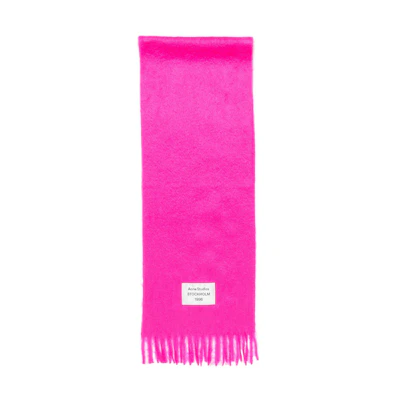 Acne Studios Alpaca Wool Logo Scarf Unisex Couple Style - Pink. CA0350