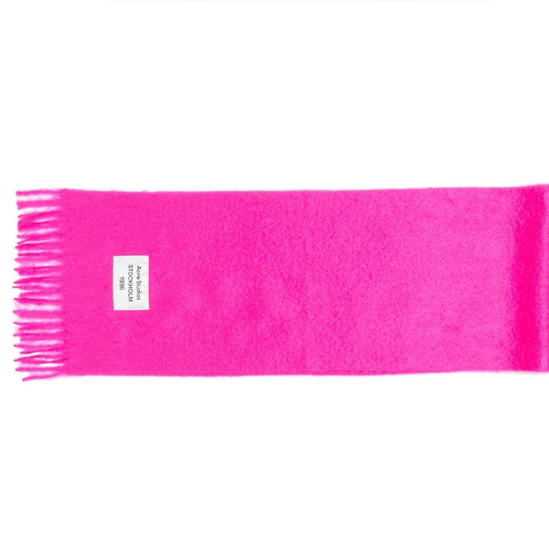 Acne Studios Alpaca Wool Logo Scarf Unisex Couple Style - Pink. CA0350 圖 3