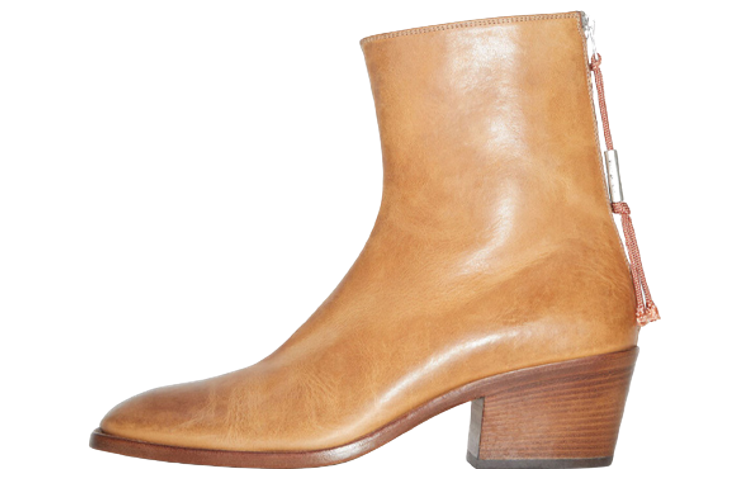 Acne Studios Ankle Boot 'Beige Leather Zip'