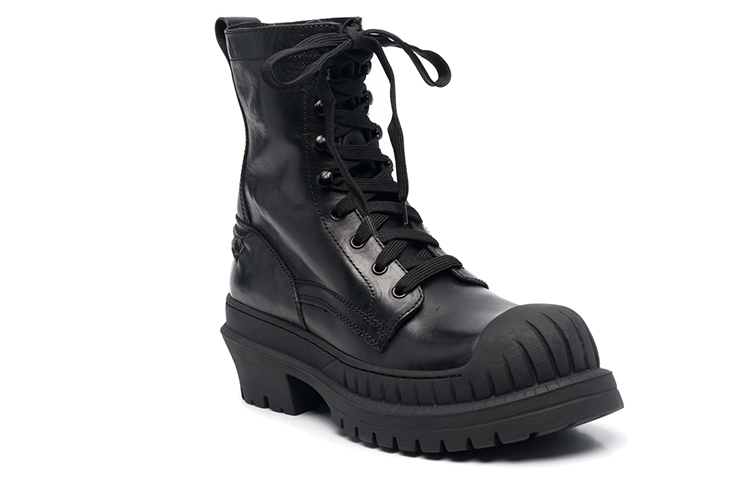 Order Acne Studios レザー レースアップ アンクルブーツ (ブラック) BD0182-AX0