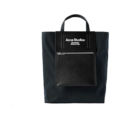 Acne Studios Baker Out Logo Print Tote Bag Black