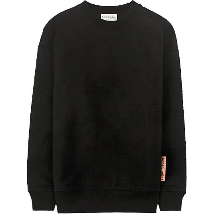 Acne Studios Black Crewneck Slim Fit Pullover Long Sleeve Sweatshirt BI0069-900