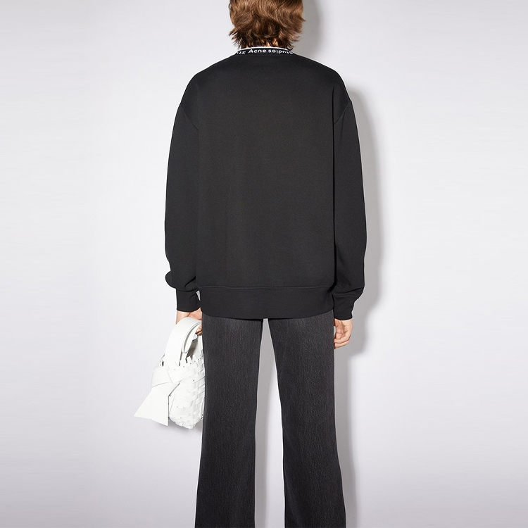 Purchase Acne Studios 黑色圓領衛衣，領口飾有字母標誌 BI0078-900