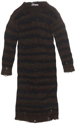 Acne Studios 黑色破壞條紋針織長袖連身裙 A20575-DF5 Order Acne Studios 黑色破壞條紋針織長袖連身裙 A20575-DF5