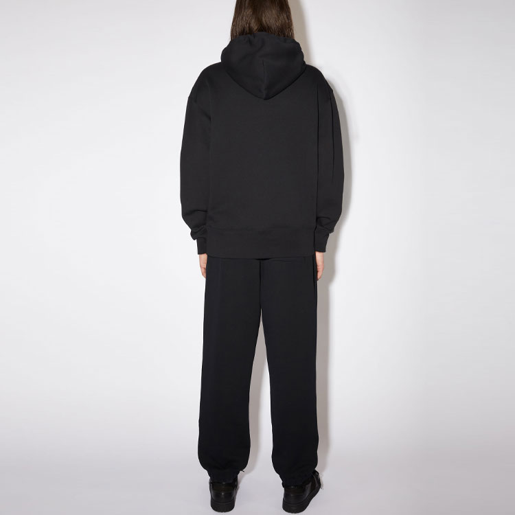 Acne Studios Black Embroidered Face Drawstring Hoodie Unisex. CI0075-900 圖 5