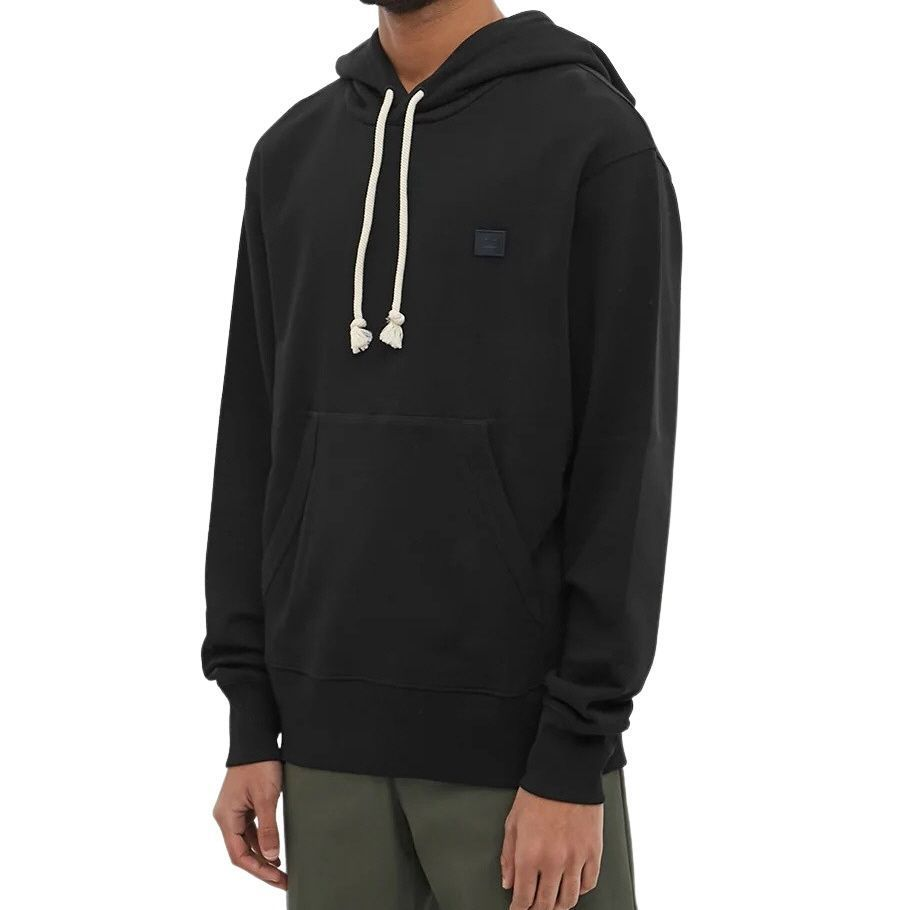 Acne Studios Black Embroidered Face Drawstring Hoodie Unisex. CI0075-900 圖 6