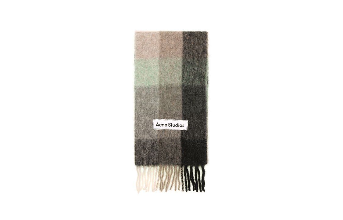 Acne Studios Black Grey Wool Knit Scarf Unisex Fashionable Luxe Accessory CA0084-BO8 圖 2