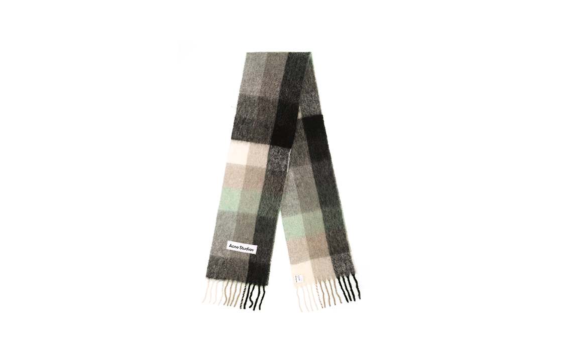 Acne Studios Black Grey Wool Knit Scarf Unisex Fashionable Luxe Accessory CA0084-BO8 圖 3