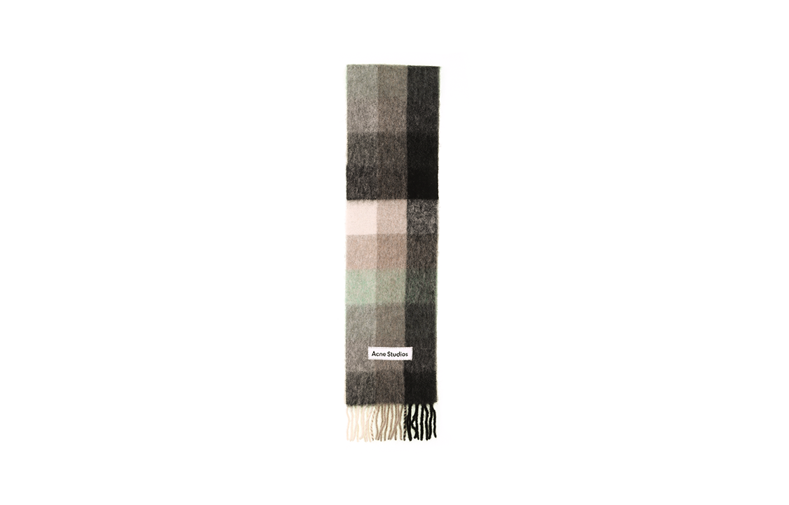 Acne Studios Black Grey Wool Knit Scarf Unisex Fashionable Luxe Accessory CA0084-BO8 圖 4