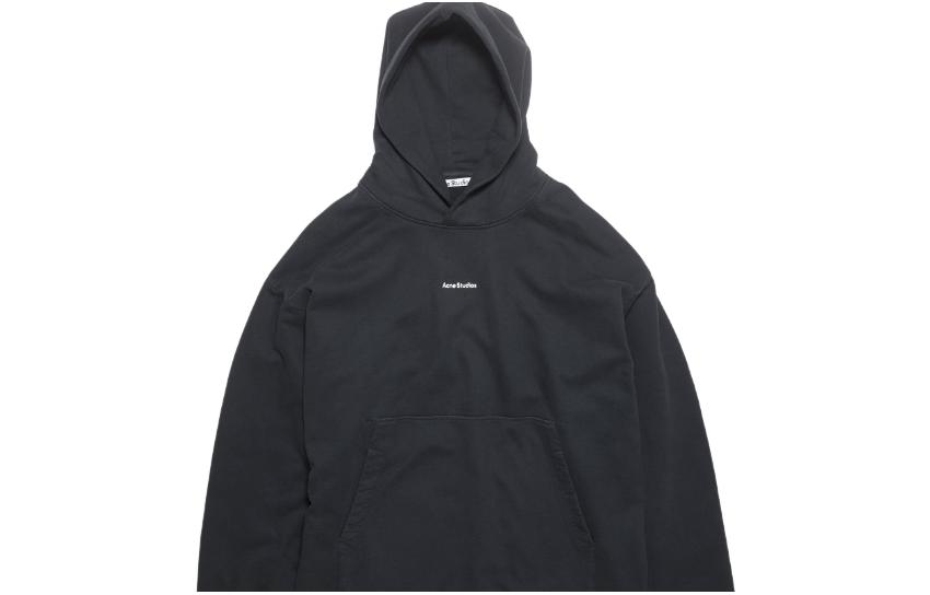 Acne Studios Black Hoodie with Minimal Letter Print Design BI0182900