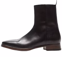 Acne Studios Black Leather Square Toe Zipper Boots 3.5cm BD0390-900 Acne Studios Black Leather Square Toe Zipper Boots 3.5cm BD0390-900