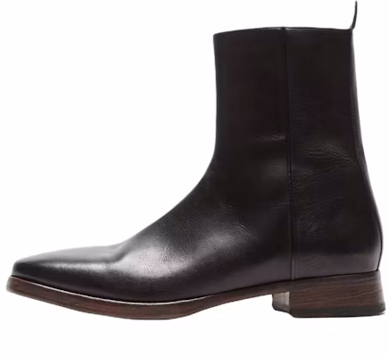 Acne Studios Black Leather Square Toe Zipper Boots 3.5cm BD0390-900 Buy Acne Studios Black Leather Square Toe Zipper Boots 3.5cm BD0390-900