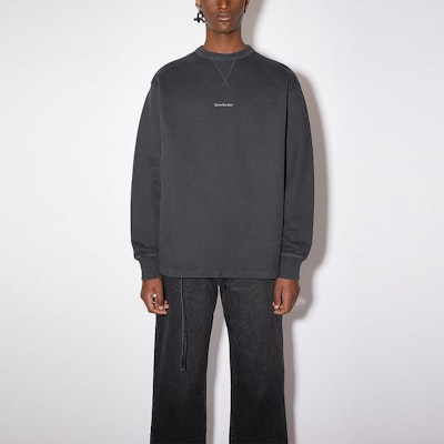 Acne Studios Black Logo Cotton Sweatshirt BI0138-900 Lookbook Acne Studios Black Logo Cotton Sweatshirt BI0138-900
