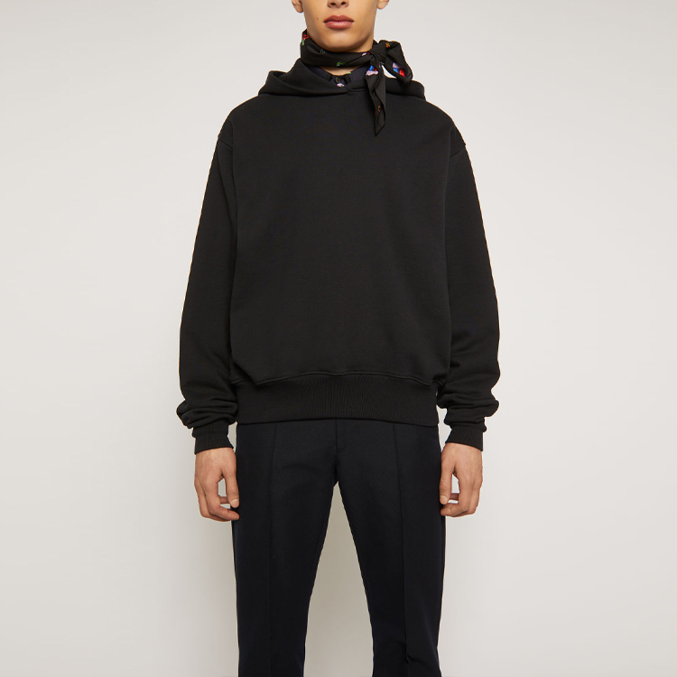 Lookbook Acne Studios Black Logo Hooded Sweatshirt BI0093-900