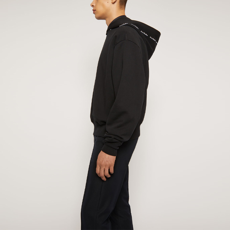 Purchase Acne Studios Black Logo Hooded Sweatshirt BI0093-900