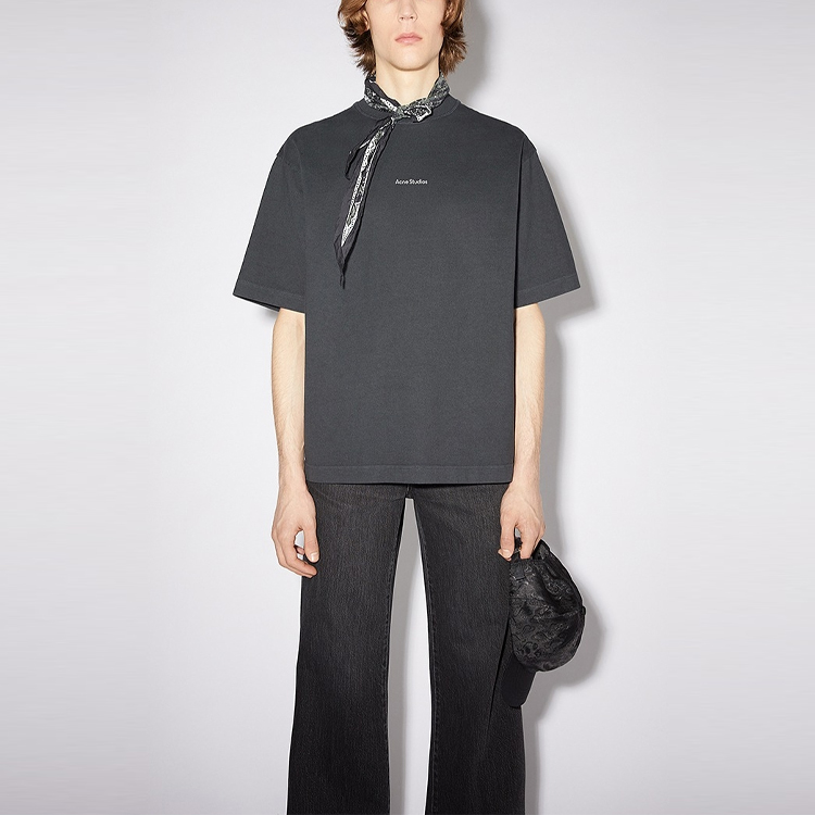Lookbook Acne Studios 黑色简约Logo棉质休闲T恤 BL0278-900