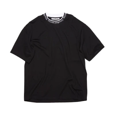 Acne Studios Black Plain Crewneck Short Sleeve T-Shirt BL0221-BLACK