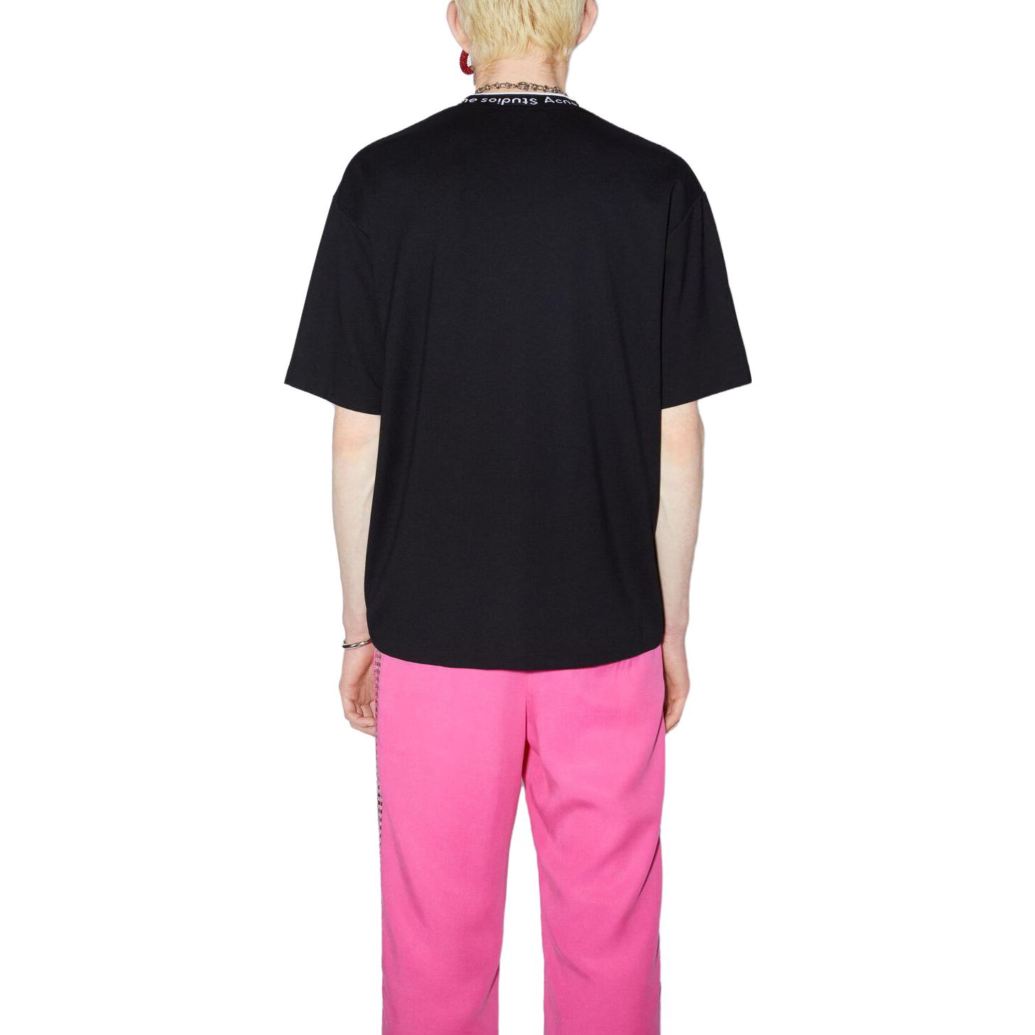 Purchase 아크네 스튜디오 블랙 크루넥 반팔 티셔츠 BL0221-BLACK