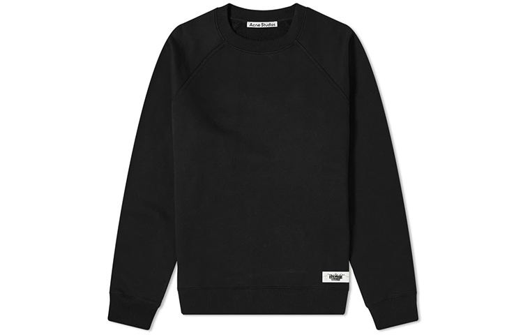 Acne Studios Black Pullover Sweatshirt with Hem Logo BI0115-Z33