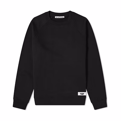 Acne Studios Black Pullover Sweatshirt with Hem Logo BI0115-Z33