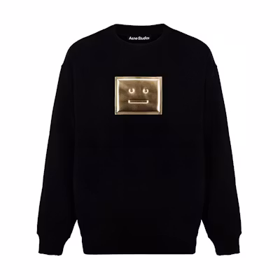 Acne Studios Black Sweater with Metal Logo on Chest CI0068-900