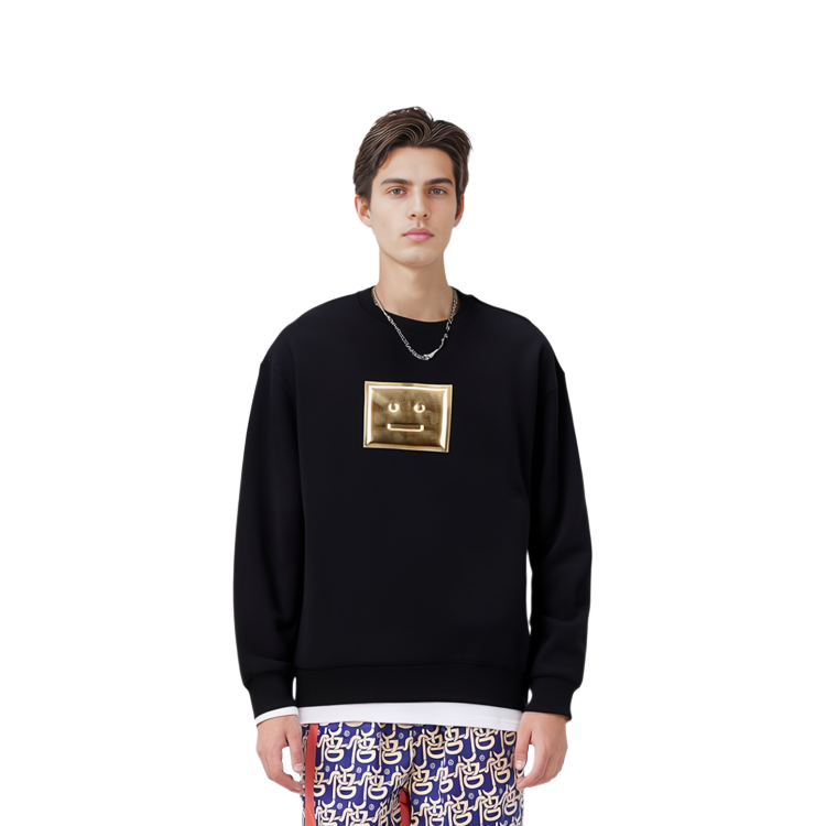 Purchase アクネ ストゥディオズ 黒セーター メタルロゴ付 CI0068-900