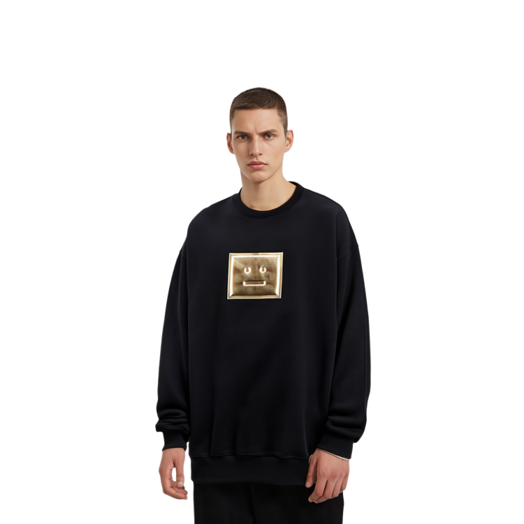 Details for アクネ ストゥディオズ 黒セーター メタルロゴ付 CI0068-900