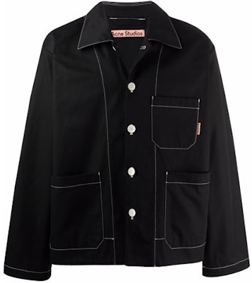 Chaqueta Negra Acne Studios de Sarga con Múltiples Bolsillos y Diseño de Un Solo Botón. B90539-900 Order Chaqueta Negra Acne Studios de Sarga con Múltiples Bolsillos y Diseño de Un Solo Botón. B90539-900