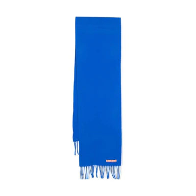 Acne Studios Blue Fringed Wool Scarf for Men. CA0218