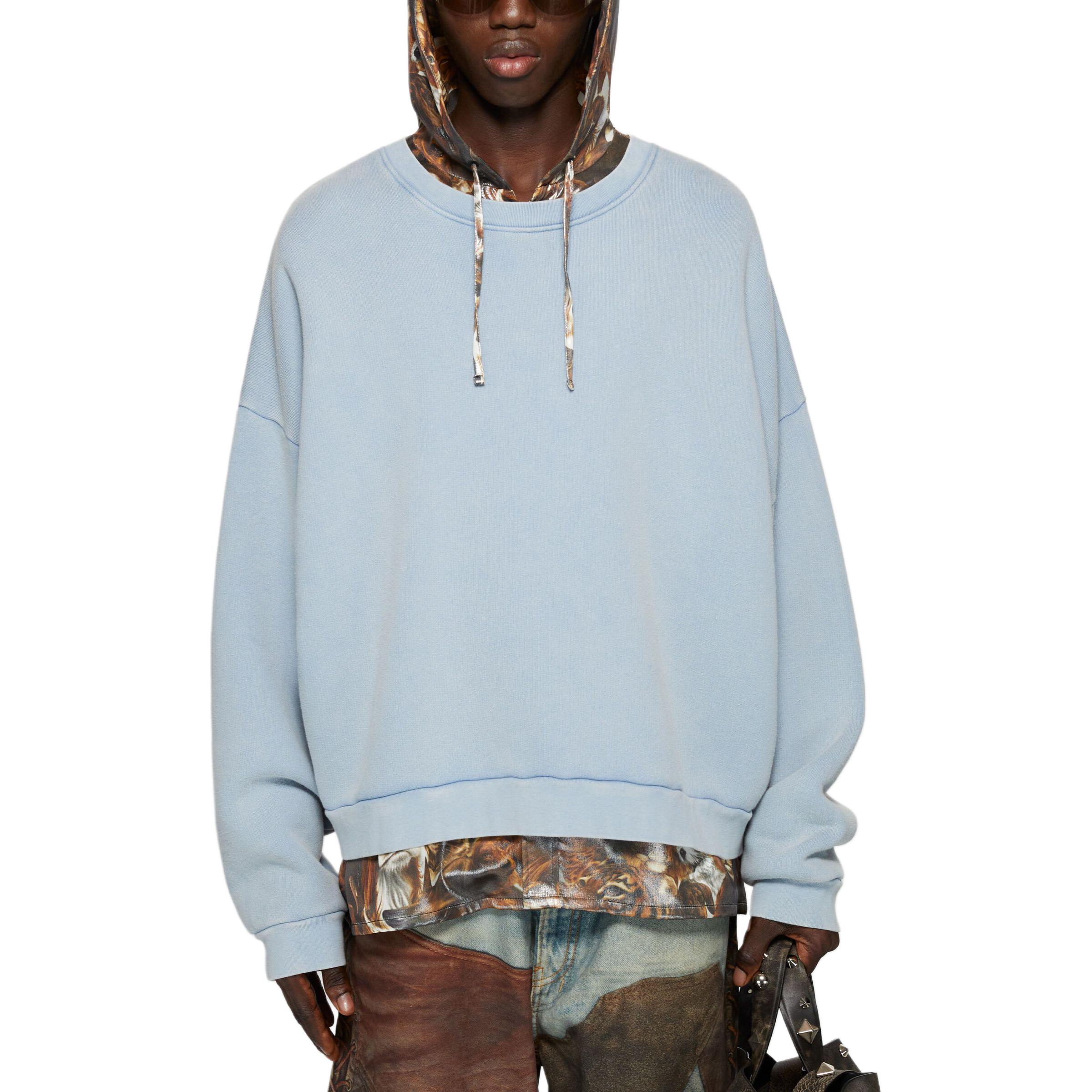 Lookbook Acne Studios 蓝色宽松款圆领卫衣带标志贴牌 CI0137-DKP