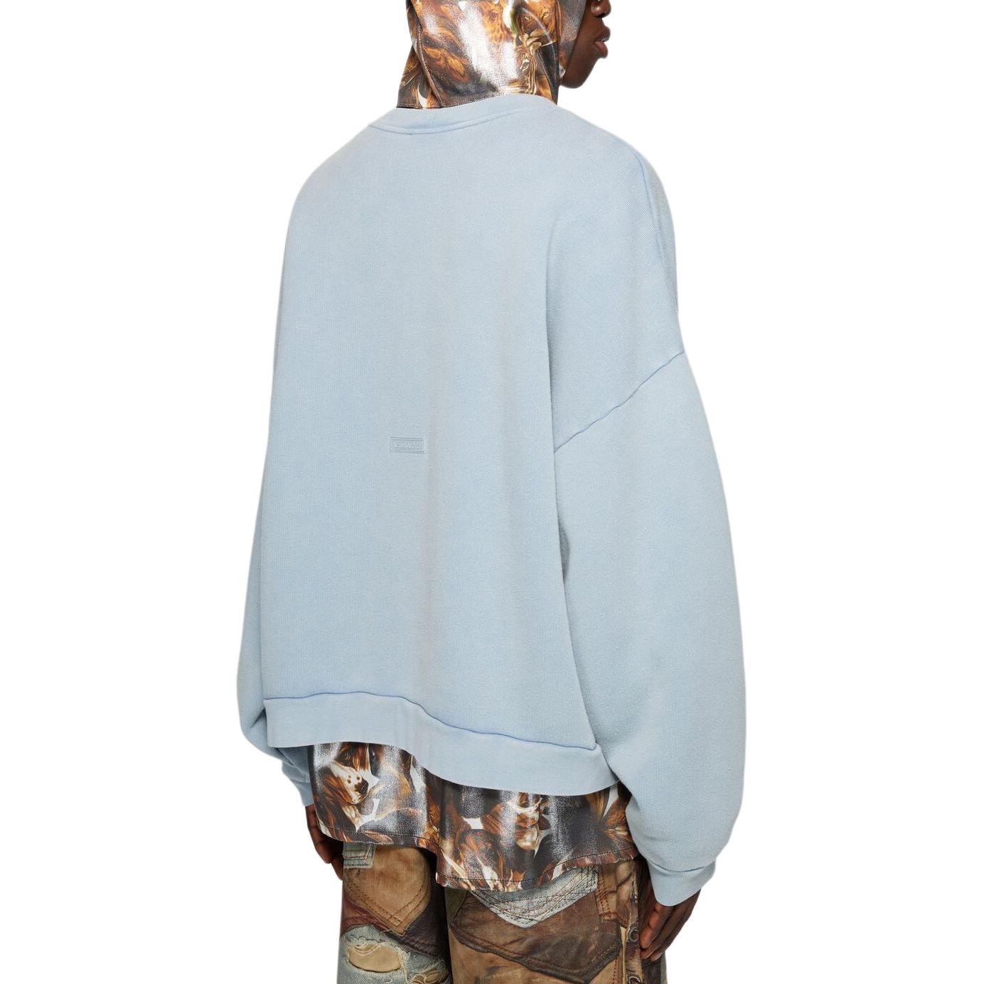 Shop Acne Studios 蓝色宽松款圆领卫衣带标志贴牌 CI0137-DKP